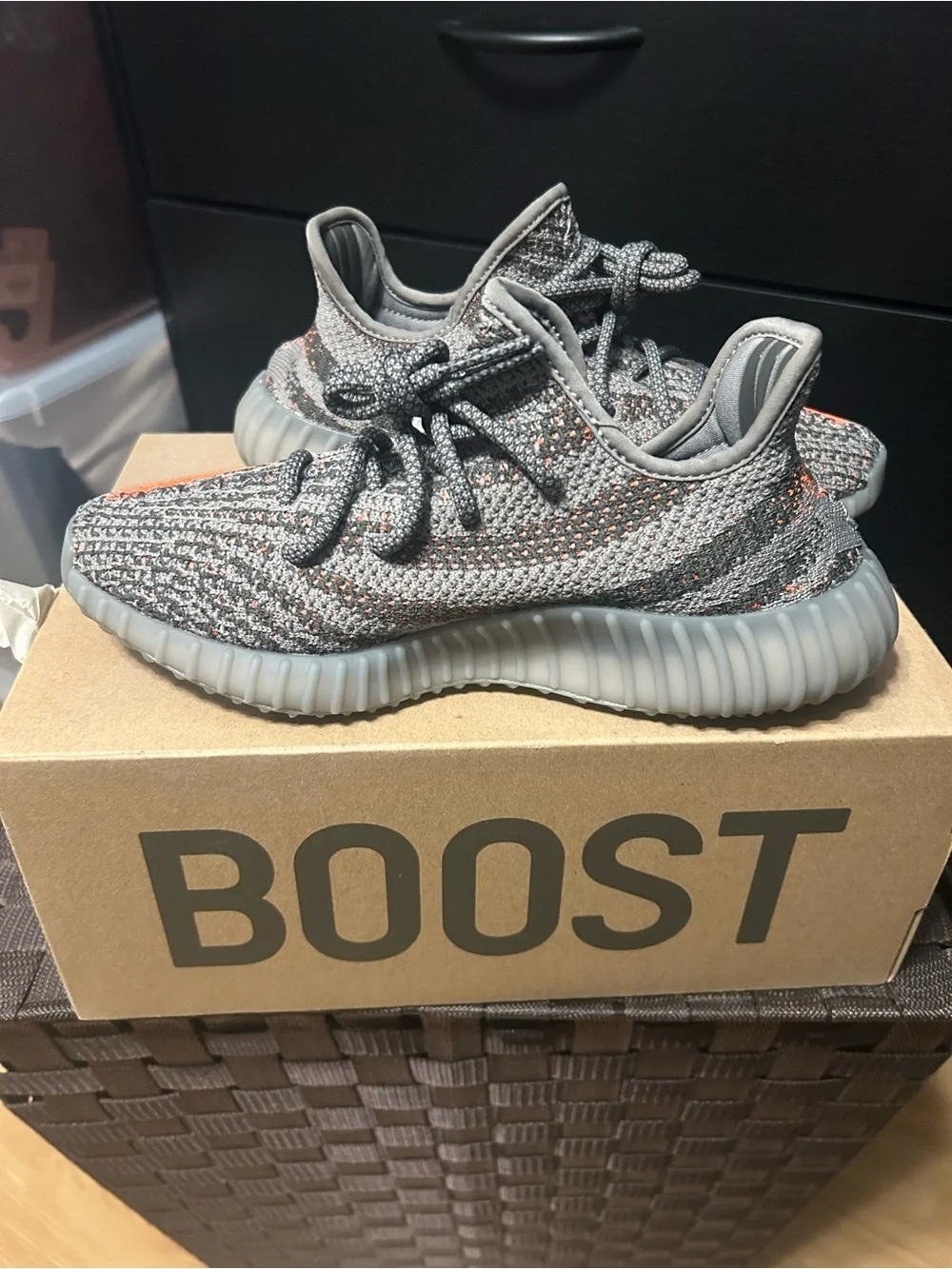 adidas Yeezy Boost 350 V2 Men’s Sneakers - Grey and Orange